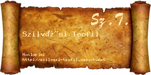 Szilvási Teofil névjegykártya